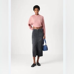 NWOT DAY BIRGER ET MIKKELSEN Charcoal Midi Denim Skirt Size 32